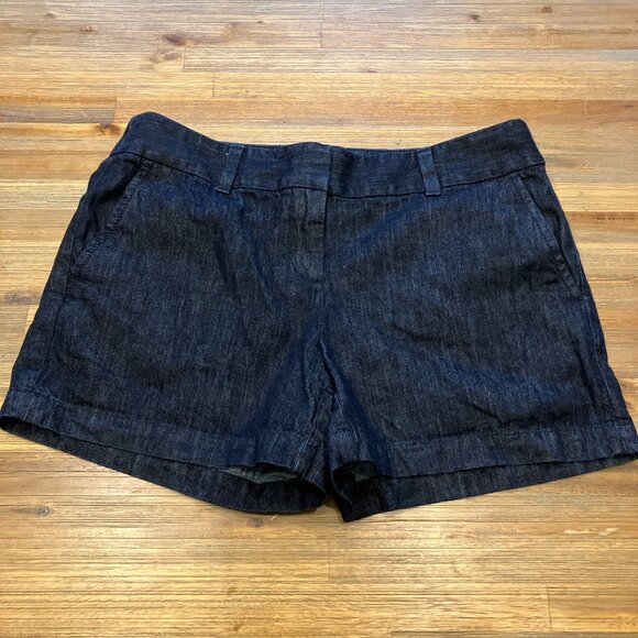 LOFT 4" short dark wash cotton boho preppy denim size 4‎ - Picture 1 of 6